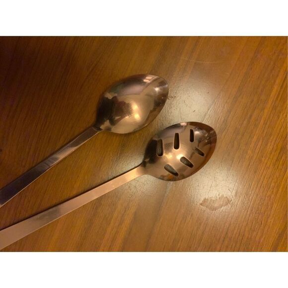 Crate & Barrel Rose Gold Serving Spoons - Picture 2 of 4